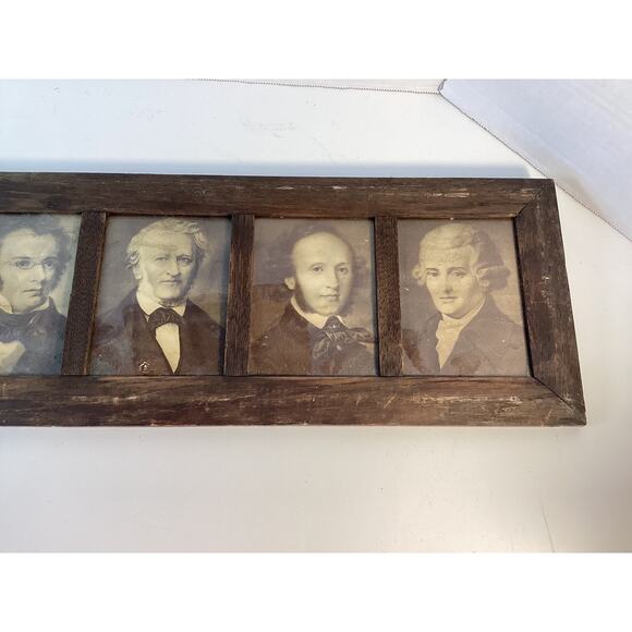 1890s Mozart Beethoven Liszt Wagner Lithograph Composers lot Framed vtg - Picture 3 of 6